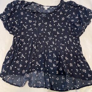 American Eagle Outfitters Navy Floral Top